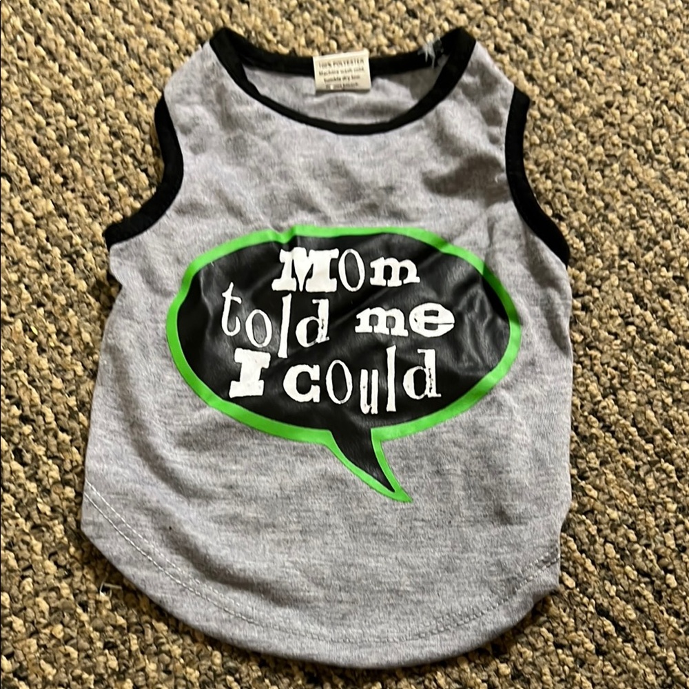 4/$15 Gray and Green dog Tank Top